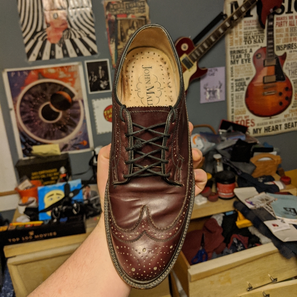 Brown wingtip dress shoes